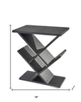 19" Black Solid Wood Pedestal Console Table