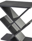 19" Black Solid Wood Pedestal Console Table