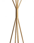 68" Natural Modern Wood Coat Tree Rack