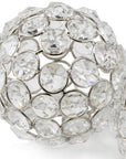 Set of Two Silver And Clear Faux Crystal And Metal Orb Decorative Tabletop Sculptures