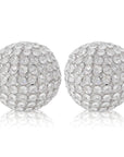 Set of Two Silver And Clear Faux Crystal And Metal Orb Decorative Tabletop Sculptures