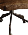Black and Dark Brown Adjustable Swivel Leather Rolling Executive Office Chair