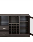 47" Espresso Solid Wood Frame With Five Shelves And Two Drawers
