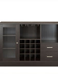 47" Espresso Solid Wood Frame With Five Shelves And Two Drawers