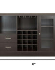 47" Espresso Solid Wood Frame With Five Shelves And Two Drawers