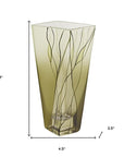 8" Green Cylinder Crystal Glass Table Vase
