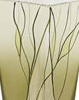 8" Green Cylinder Crystal Glass Table Vase