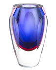 6" Clear And Purple Crystal Glass Table Vase