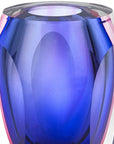 6" Clear And Purple Crystal Glass Table Vase