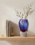 6" Clear And Purple Crystal Glass Table Vase