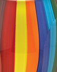 6" Blue Clear Red And Yellow Cylinder Crystal Glass Table Vase