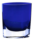 8" Cobalt And Clear Oval Lead Free Crystal Table Vase