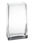 8" Crystal Glass Clear Rectangle Table Vase