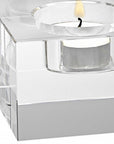 Hand Crafted Crystal Block Pair Of Tlite Holders