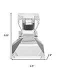 Set of Two Clear Crystal Tabletop Taper Candlesticks
