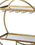Gold 36" Round Rolling Kitchen Cart With Storage