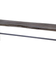 Rectangular Indian Mango Woodbrown Tone Finish W Metal Cladding On The Base Dining Bench