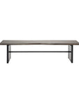 Rectangular Indian Mango Woodbrown Tone Finish W Metal Cladding On The Base Dining Bench