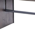 Rectangular Indian Mango Woodbrown Tone Finish W Metal Cladding On The Base Dining Bench