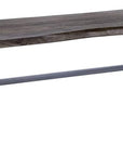 Rectangular Indian Mango Woodbrown Tone Finish W Metal Cladding On The Base Dining Bench