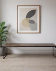 66" Brown And Black Metal and Solid Wood Bench