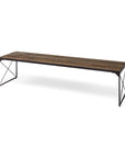 66" Brown And Black Metal and Solid Wood Bench