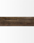 66" Brown And Black Metal and Solid Wood Bench