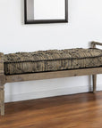 57" Beige And Brown Upholstered Cotton Blend Bench