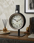 Metallic Brown Metal Hanging Desk Table Clock