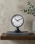 Blue Metal Glass Dome Desk   Table Clock