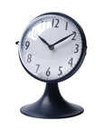 Blue Metal Glass Dome Desk   Table Clock