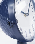 Blue Metal Glass Dome Desk   Table Clock