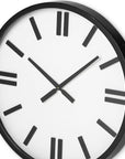 24" Round Large Modern Wall Clock With White Face And Non-Numarical Number