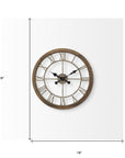 19" Brown Round Modern Farm Wall Clock