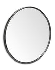 47" Round Black Metal Frame Wall Mirror