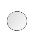 47" Round Black Metal Frame Wall Mirror