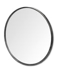 47" Round Black Metal Frame Wall Mirror
