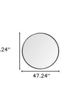 47" Round Black Metal Frame Wall Mirror