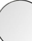 47" Round Black Metal Frame Wall Mirror
