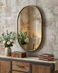 Gold Oval Accent Metal Mirror