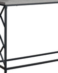 44" Gray and Black Frame Console Table
