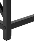 44" Taupe and Black Wood and Metal Frame Console Table
