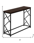 44" Brown And Black Frame Console Table