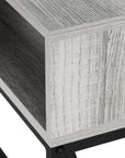 47" Gray and Black Wood and Metal Frame Console Table With Three Shelves