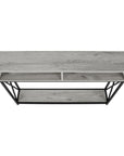 47" Gray and Black Wood and Metal Frame Console Table With Three Shelves