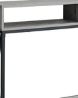 47" Gray and Black Wood and Metal Frame Console Table With Three Shelves