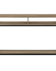 47" Taupe and Black Wood and Metal Frame Console Table With Three Shelves