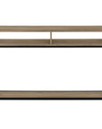 47" Taupe and Black Wood and Metal Frame Console Table With Three Shelves