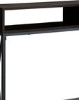 47" Brown and Black Frame Console Table With Shelves
