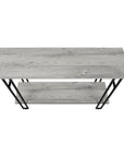 47" Gray and Black Frame Console Table With Shelves